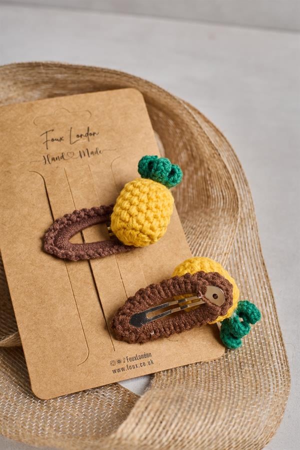 Pineapple 3D Crochet Clips