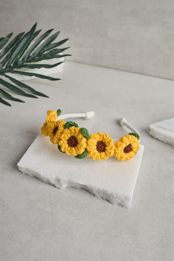 Sunflower Knit Headband