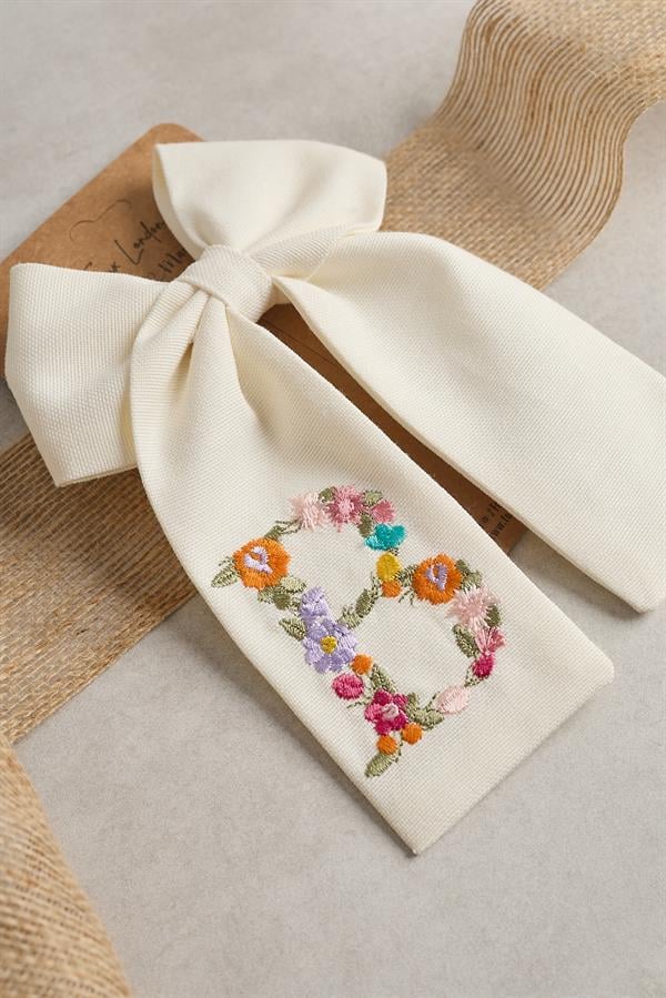 B Embroidered Bow Tie
