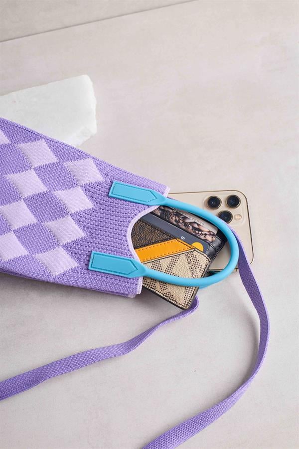 Purple Bag with Diamond Pattern