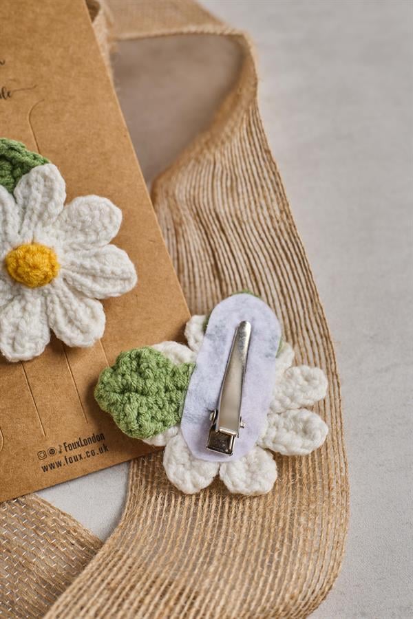 Large Daisy Crochet Clips