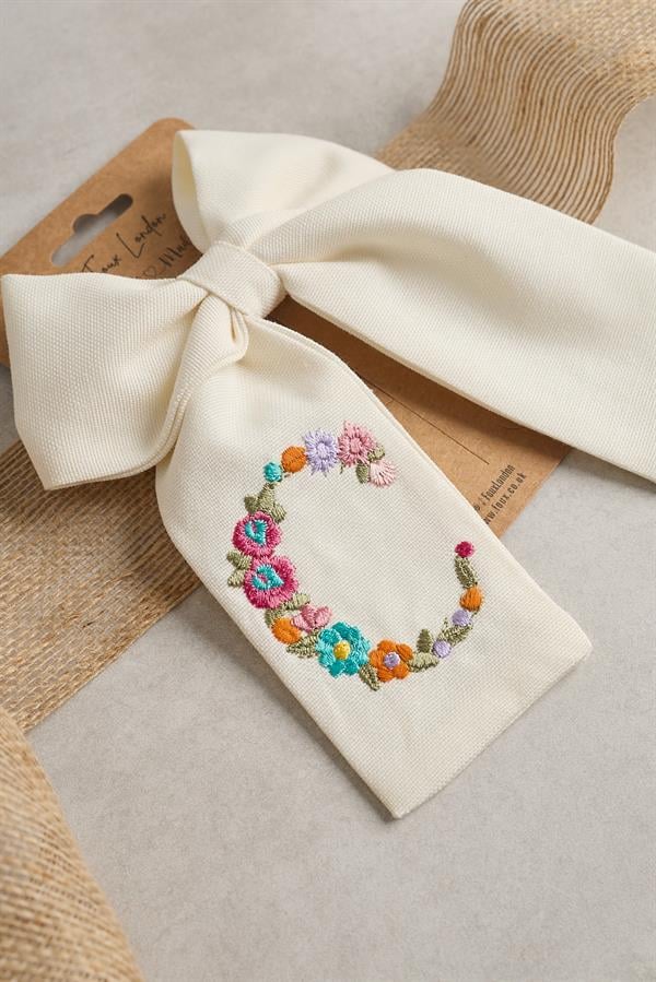 C Embroidered Bow Tie