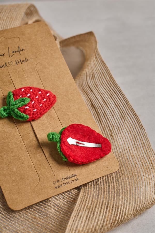 Strawberry Crochet Clips