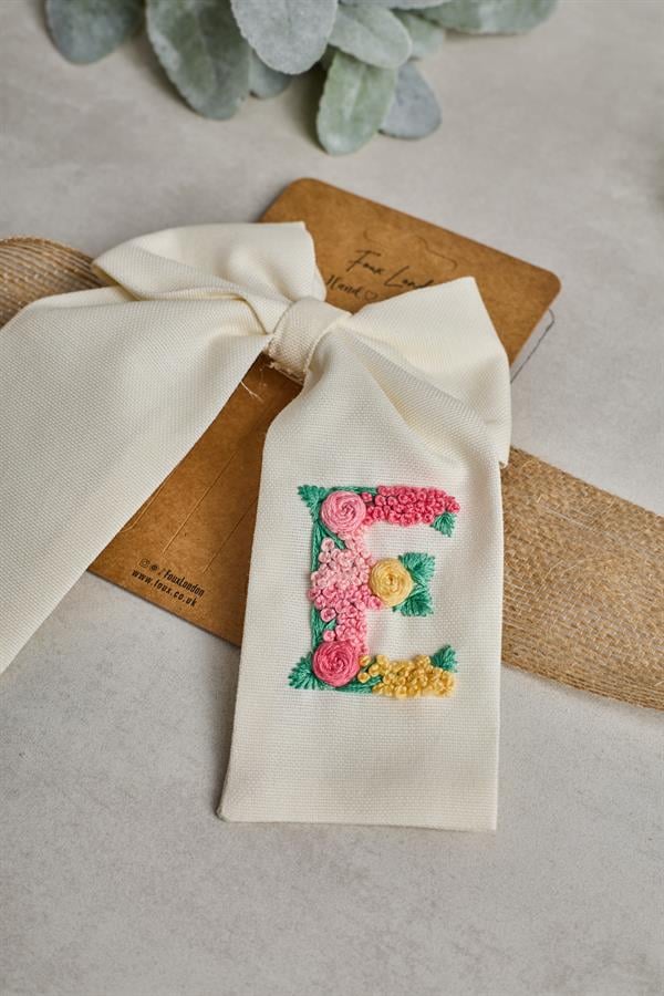 E Embroidered Bow Tie