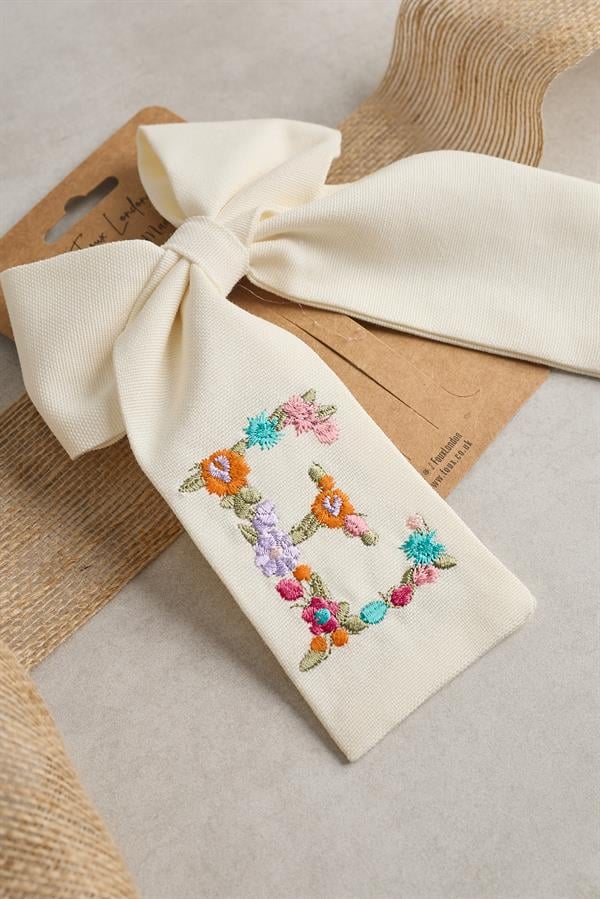 E Embroidered Bow Tie