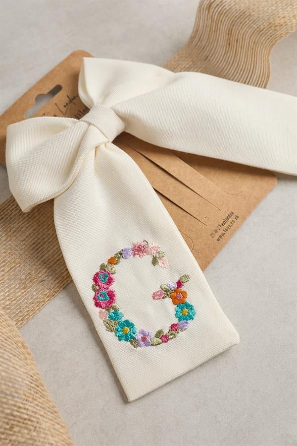G Embroidered Bow Tie