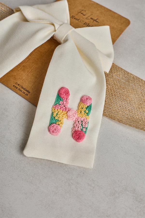 H Embroidered Bow Tie