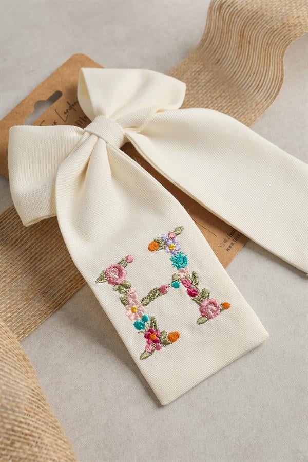 H Embroidered Bow Tie
