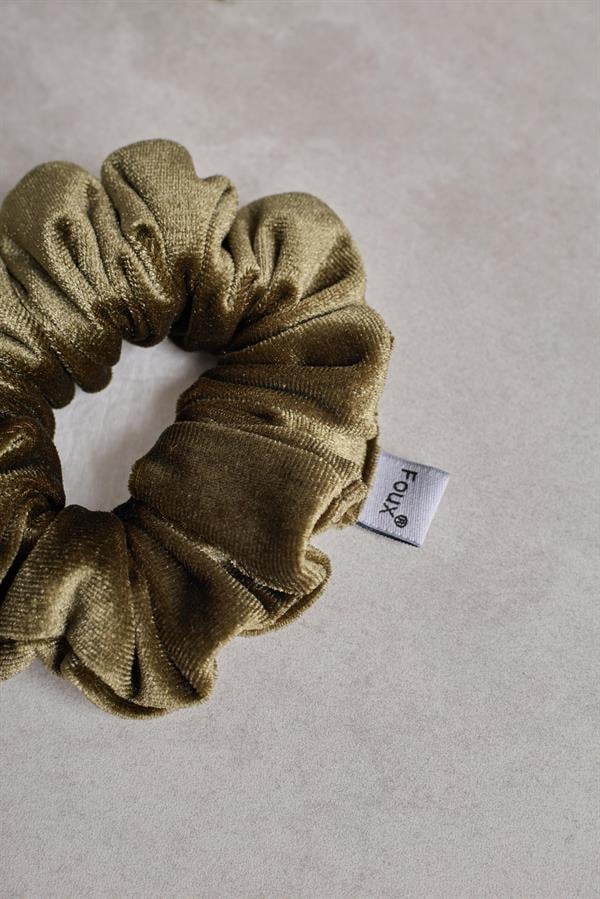 Khaki Velvet Small Scrunchie