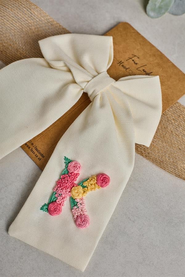 K Embroidered Bow Tie