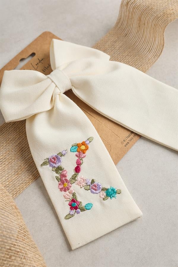 K Embroidered Bow Tie