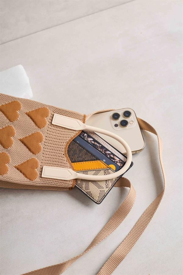 Brown Heart Bag