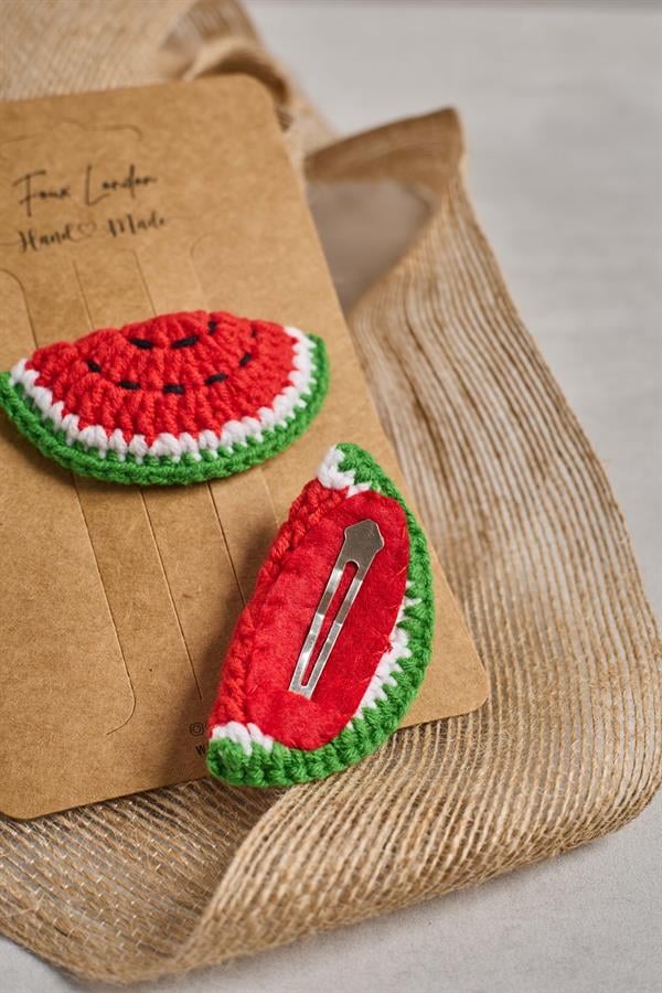 Watermelon Crochet Clips
