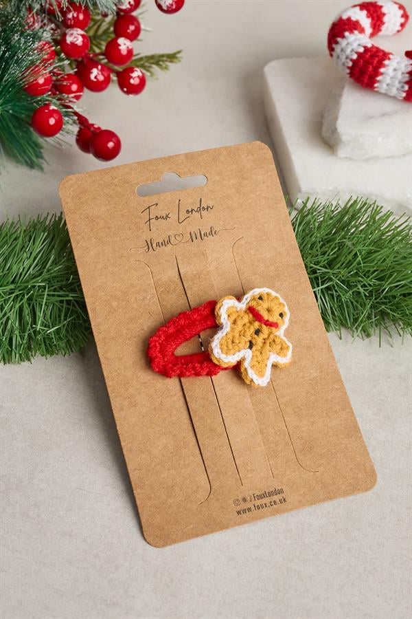 Gingerbread Man Crochet Clips