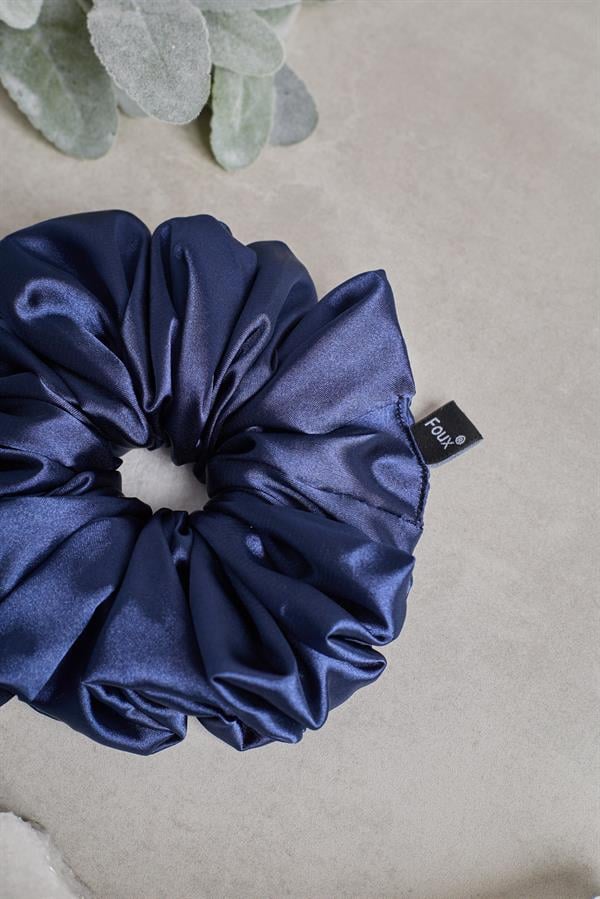 Navy Blue Drawstring Scrunchie