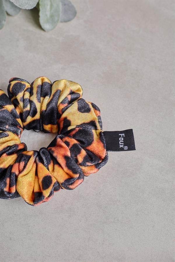 Leopard Velvet Small Scrunchie
