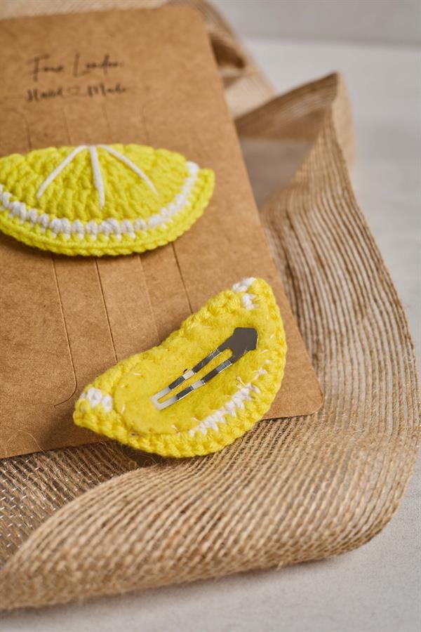 Lemon Crochet Clips