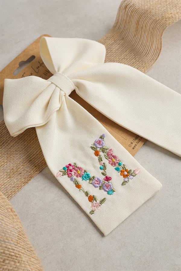 M Embroidered Bow Tie