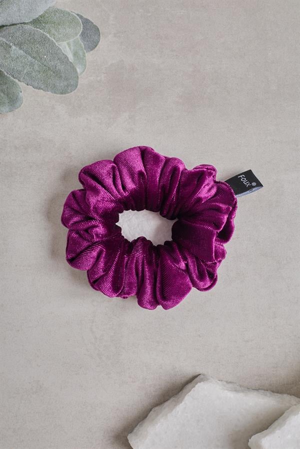 Plum Velvet Scrunchie Small