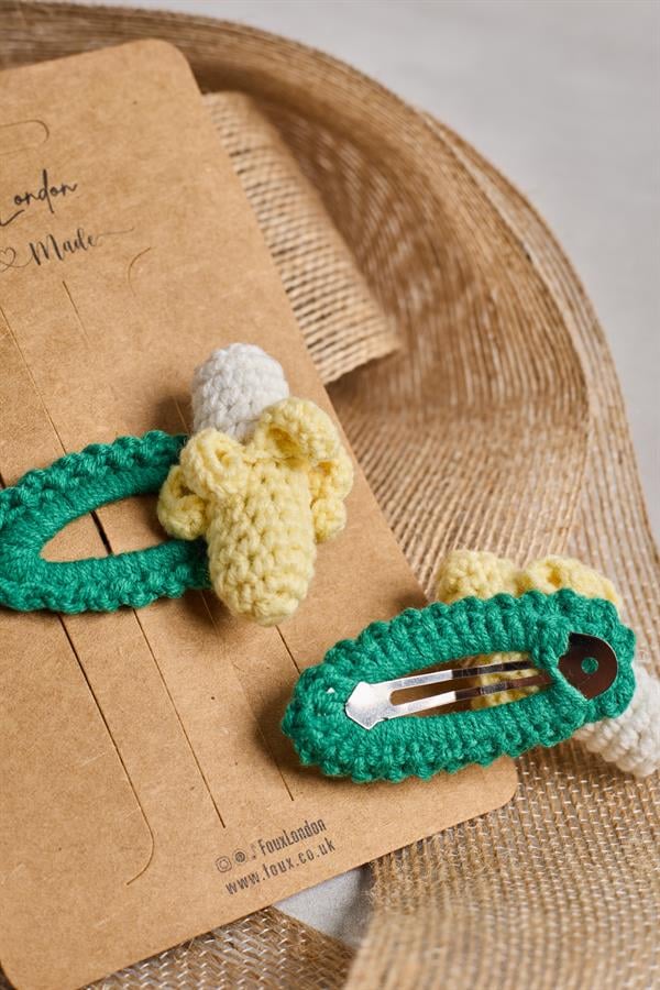 Banana 3D Crochet Clips
