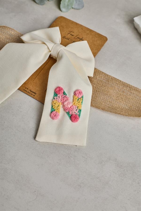 N Embroidered Bow Tie