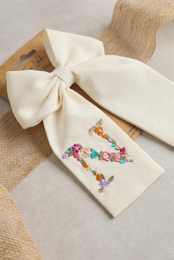 N Embroidered Bow Tie