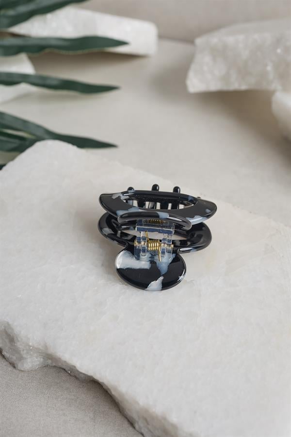 Oval Midi Black Acetate Claw