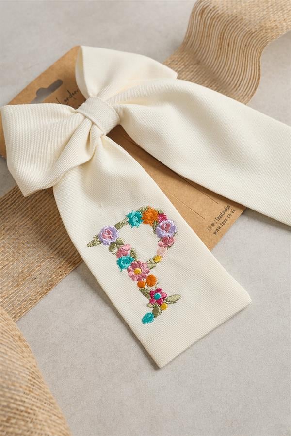 P Embroidered Bow Tie
