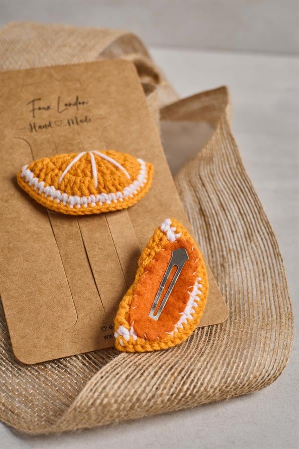 Orange Crochet Clips