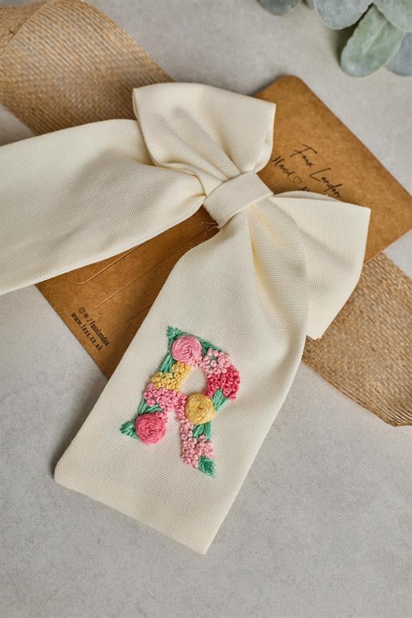 R Embroidered Bow Tie