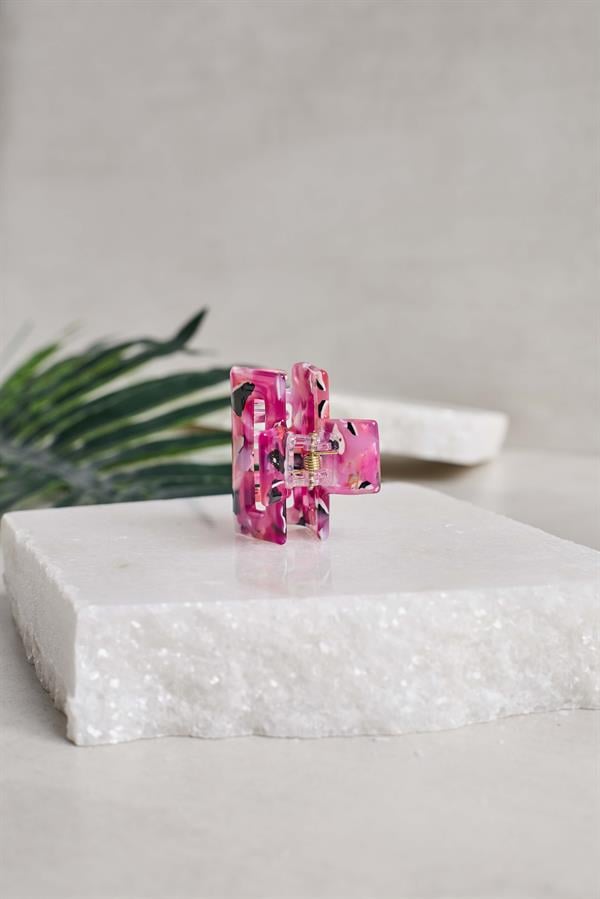Rectangle Midi Pink Acetate Claw