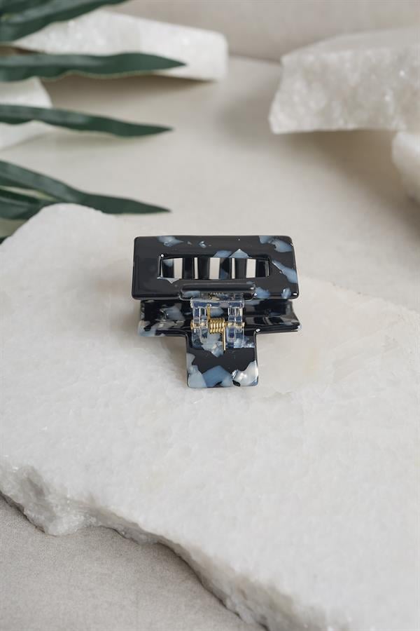 Rectangle Midi Black Acetate Claw