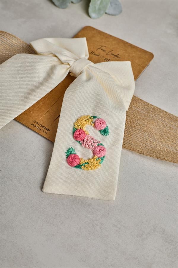S Embroidered Bow Tie