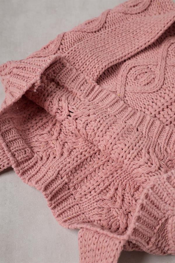 Braid Pink Knitted Tote Bag