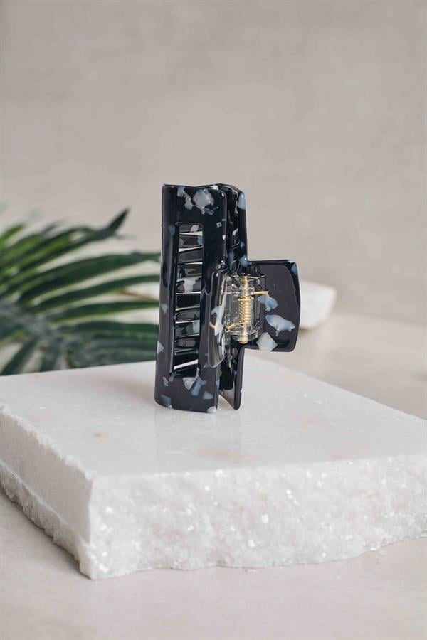 Std Rectangular Black Acetate Claw