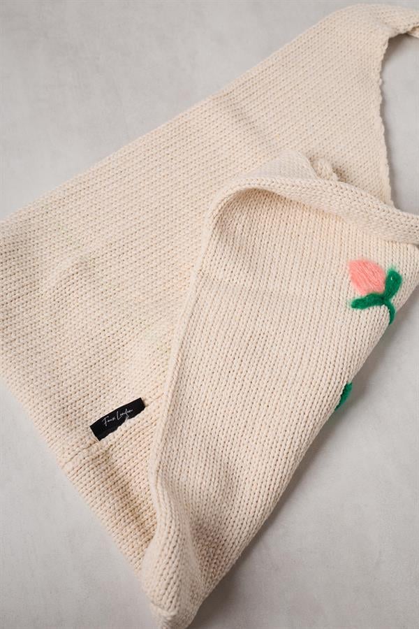 Grape Embroidered Knitted Bag