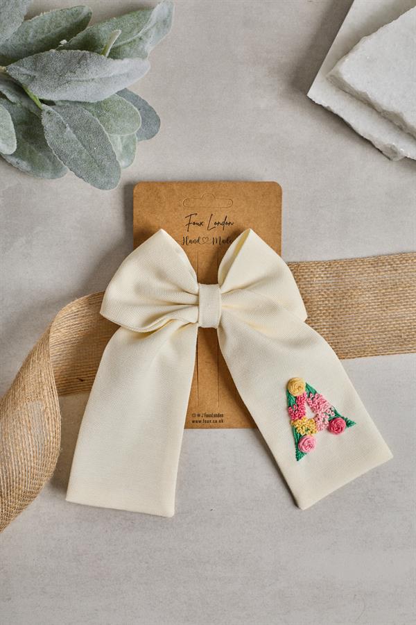 Initial Embroidered Bow Ties