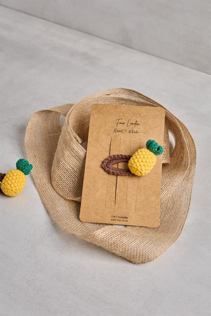 Pineapple 3D Crochet Clips