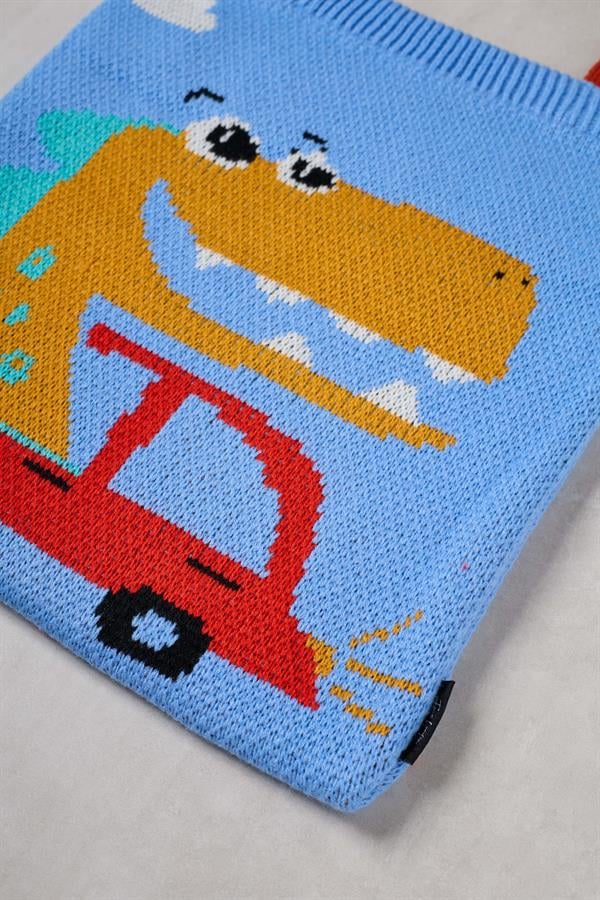 Dinosaur Knitted Tote Bag with Trolley