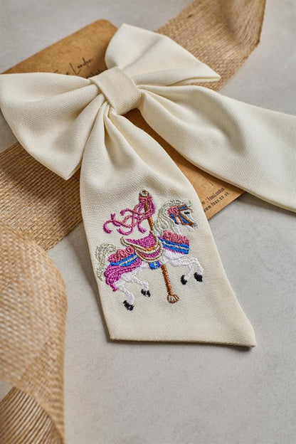 Carousel Embroidery Bow Tie