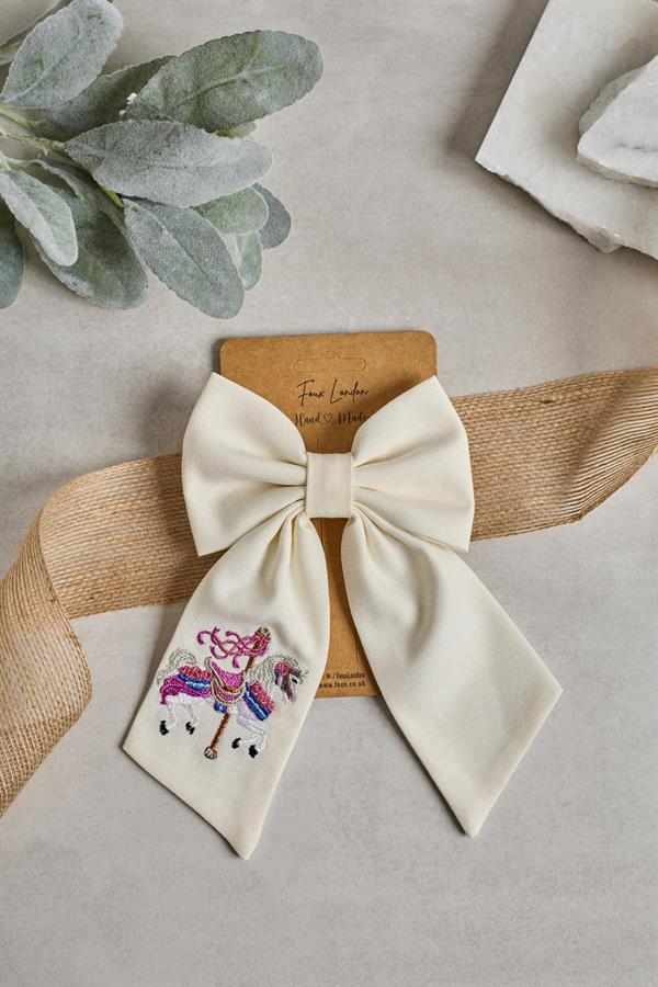 Carousel Embroidery Bow Tie