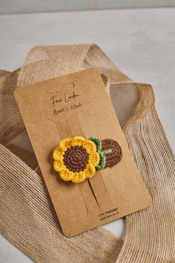 Sunflower Crochet Clips