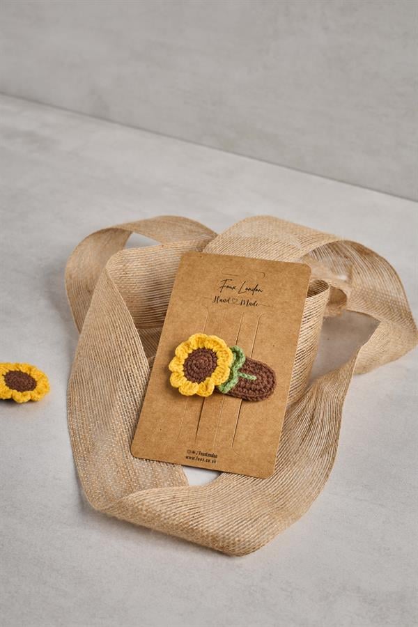 Sunflower Crochet Clips