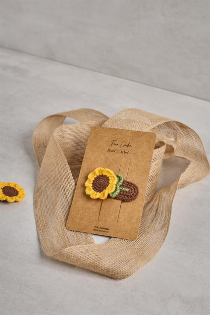 Sunflower Crochet Clips