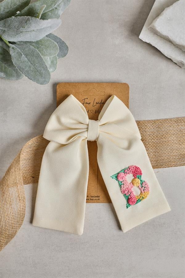 B Embroidered Bow Tie