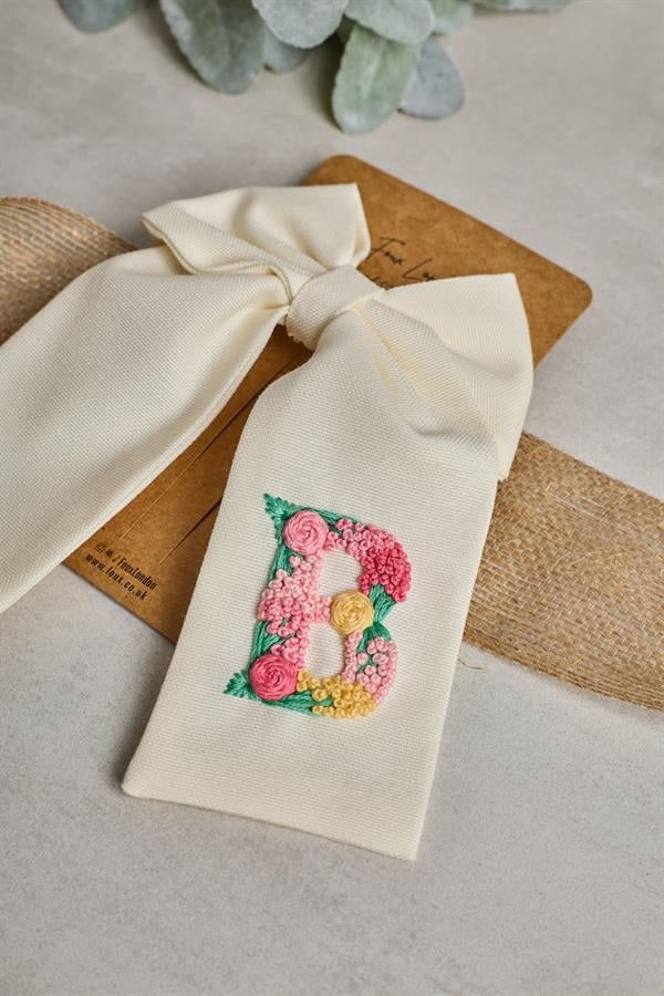 Initial Embroidered Bow Ties
