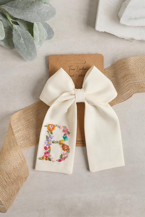 B Embroidered Bow Tie