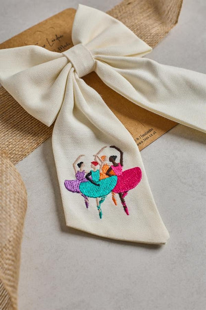 Ballerina Embroidery Bow Tie