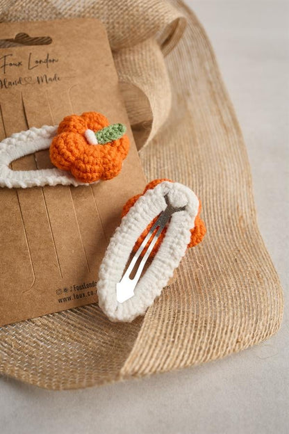 Pumpkin 3D Crochet Clips