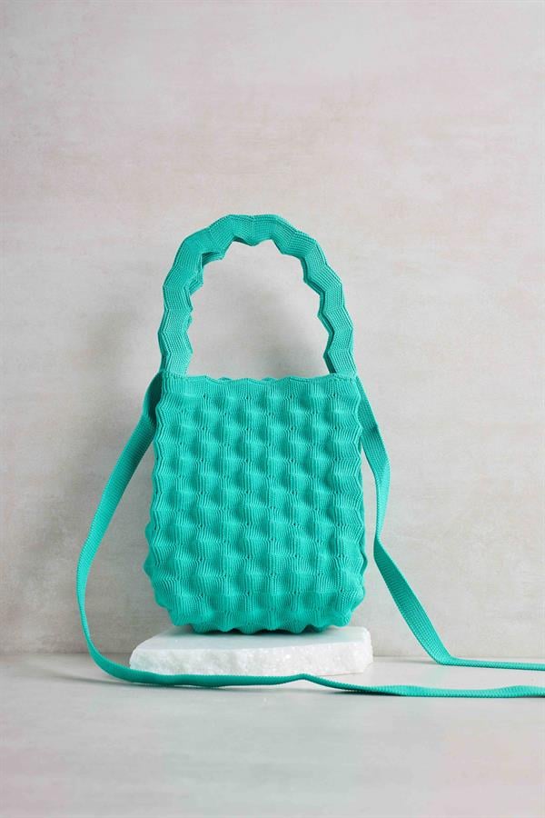 Benetton Green Bubble Knitted Bag